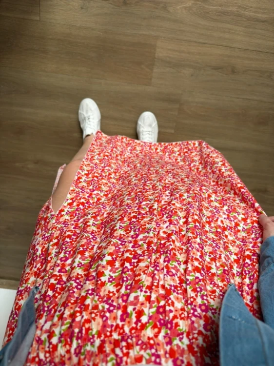 Dłuższa midi spódnica z rozcięciem wiskoza wiskozowa hit kwiaty