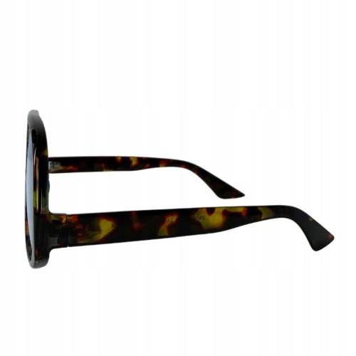 Duże okulary przeciwsłoneczne damskie panterka niebieskie szkła modne