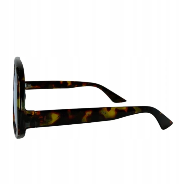 Duże okulary przeciwsłoneczne damskie panterka niebieskie szkła modne