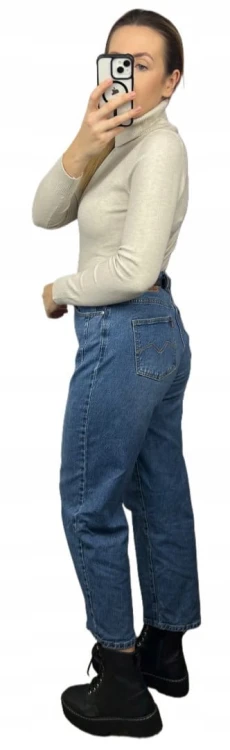 Gładki miękki klasyczny elastyczny golf basic dopasowany beżowy- COLLA