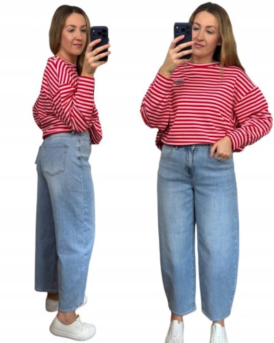 Jeansy niebieskie balloon luźne jasny niebieski jeans Milas S