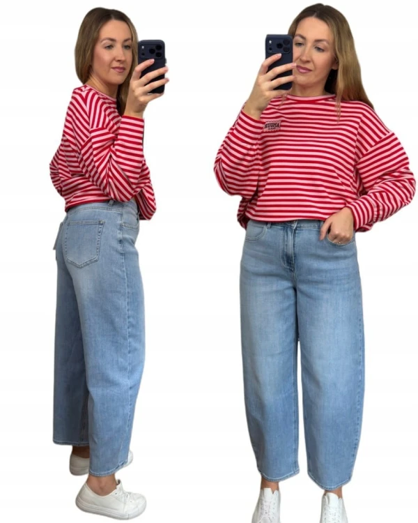 Jeansy niebieskie balloon luźne jasny niebieski jeans Milas S