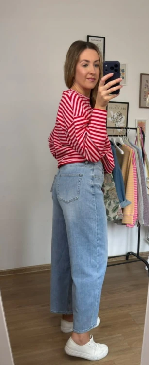 Jeansy niebieskie balloon luźne jasny niebieski jeans Milas S