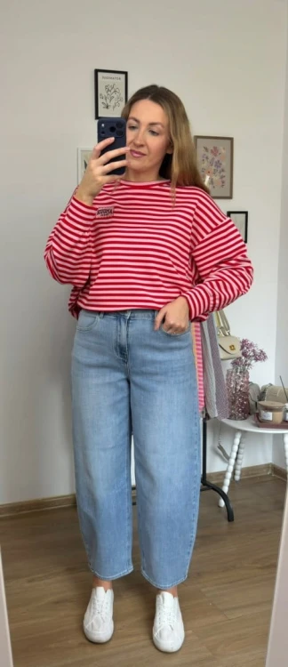 Jeansy niebieskie balloon luźne jasny niebieski jeans Milas S