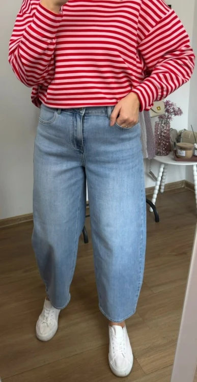 Jeansy niebieskie balloon luźne jasny niebieski jeans Milas S