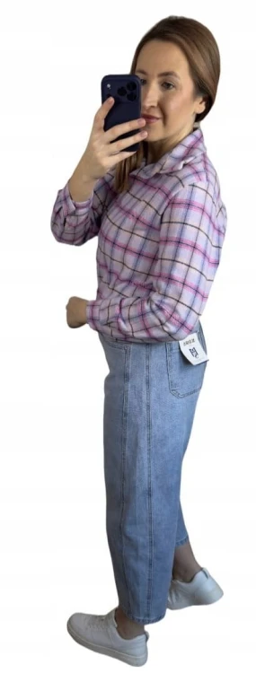 Jeansy spodnie jeansowe balloon niebieskie pasek M.Sara XL- BALLOON FORM