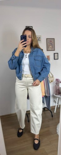 Katana bomberka oversize bawełniana jeansowa luźna niebieski jeans NEST- CITY DENIM