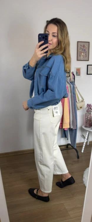 Katana bomberka oversize bawełniana jeansowa luźna niebieski jeans NEST- CITY DENIM