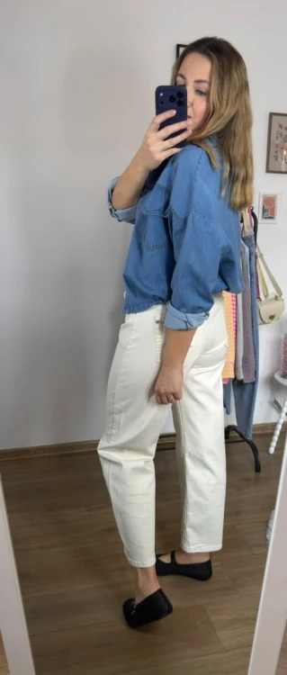 Katana bomberka oversize bawełniana jeansowa luźna niebieski jeans NEST- CITY DENIM