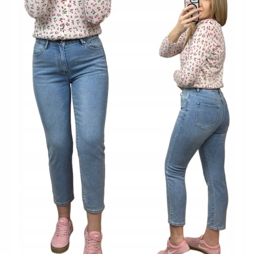 Klasyczne spodnie jeansowe mom fit jeans jeansy niebieskie Marivy XS