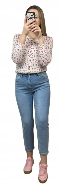 Klasyczne spodnie jeansowe mom fit jeans jeansy niebieskie Marivy XS