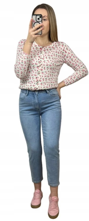 Klasyczne spodnie jeansowe mom fit jeans jeansy niebieskie Marivy XS