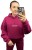 Komplet dresowy bawełna bluza oversize spodnie dresowe burak/bordo Millagro- BASIC SET