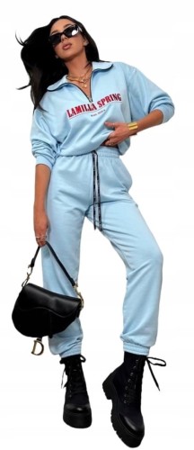 Komplet dresowy niebieski bawełniany lamilla spring haft La Milla S