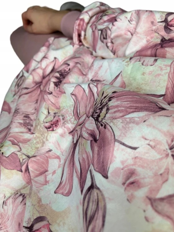 Komplet dresowy w kwiaty oversize bluza luźna spodnie wiosna The Fancy S/M