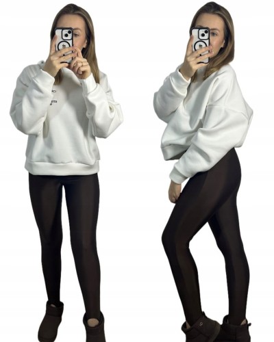 Legginsy narciarki błyszczące glossy czekoladowe wiskozowe La Milla S 36- GLOSSY