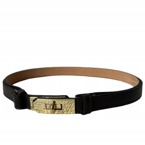 Pasek skórzany skóra naturalna licowa brązowy regulowany Vera Pelle- ELEGANCE HERMS