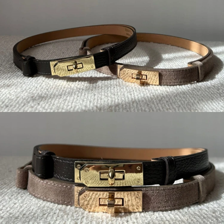 Pasek skórzany skóra naturalna licowa brązowy regulowany Vera Pelle- ELEGANCE HERMS