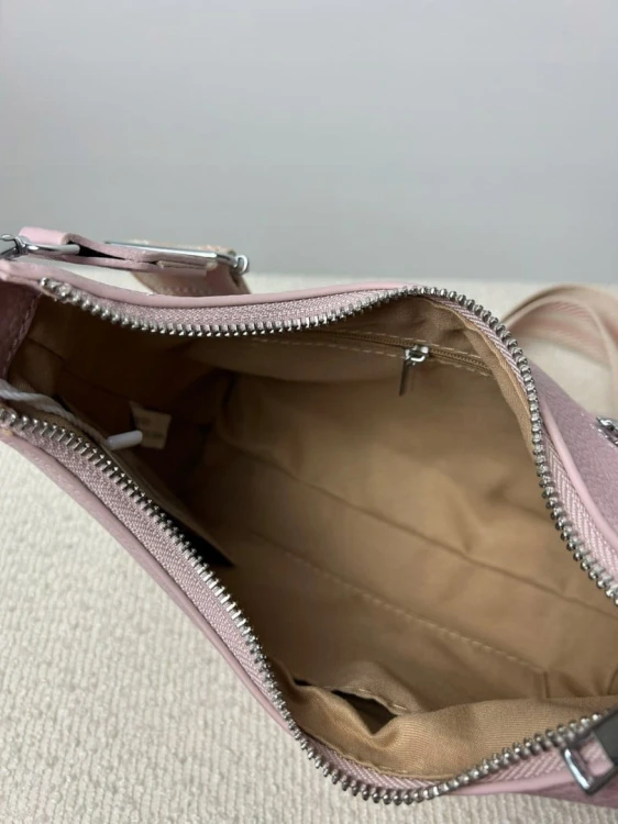 Różowa torebka 2w1 materiałowy pasek saszetka ekoskóra Victoria Co