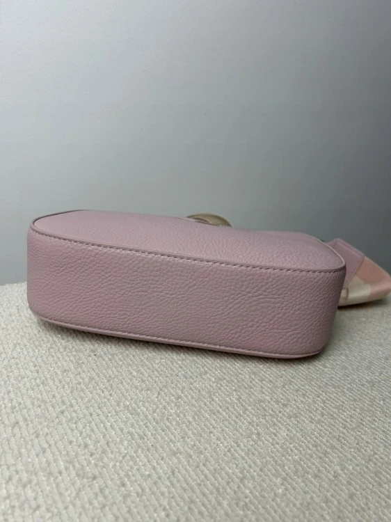 Różowa torebka 2w1 materiałowy pasek saszetka ekoskóra Victoria Co