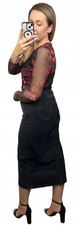 Siateczkowe body w kwiaty z podszewką długie rękawy BODY MESH