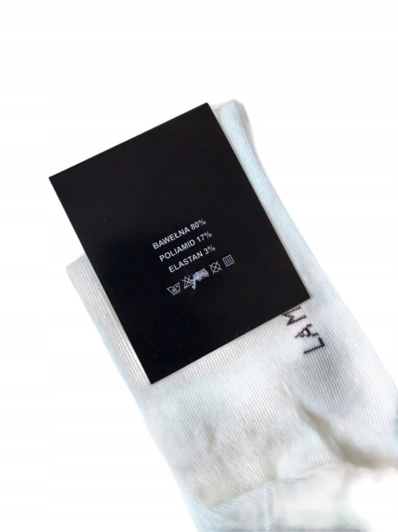 Skarpety białe brązowe logo LAMILLA bawełniane dłuższe La Milla