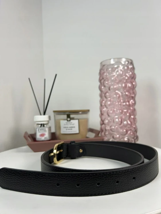 Skórzany pasek klamra czarny skóra naturalna licowa Vera Pelle- CLASSIC BELT