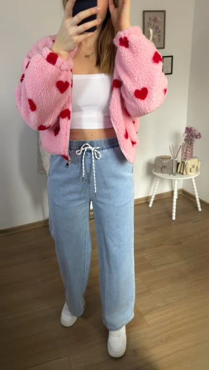 Spodnie jeansowe z gumką wide leg prosta nogawka niebieskie M.Sara XS