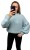 Sweter oversize błękitny pastel bufiaste rękawy chmurka 12% kid moher wełna- CLOUDY