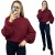 Sweter oversize bordowy bufiaste rękawy chmurka 12% kid moher wełna- CLOUDY