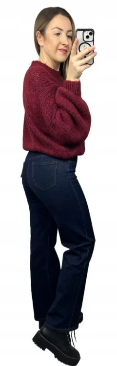 Sweter oversize bordowy bufiaste rękawy chmurka 12% kid moher wełna- CLOUDY