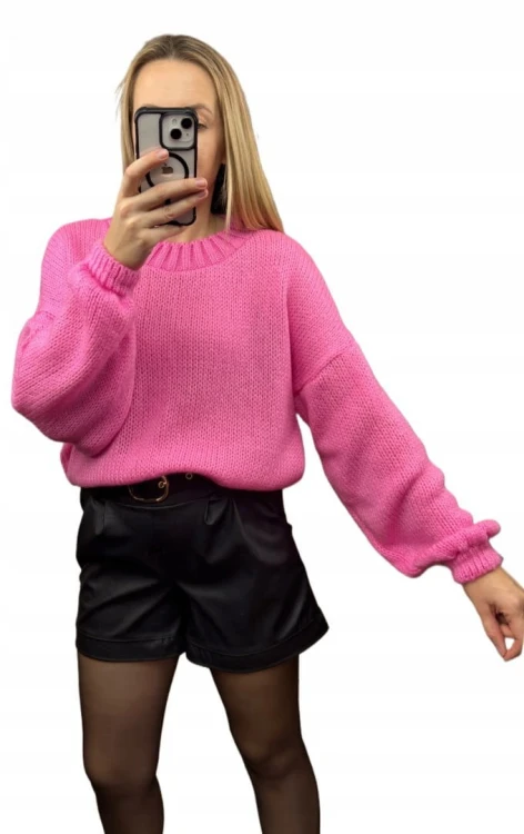 Sweter oversize luźny szerokie rękawy wełna Me Gusta S M L XL