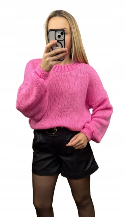 Sweter oversize luźny szerokie rękawy wełna Me Gusta S M L XL