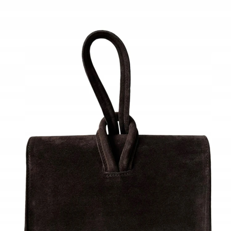 Torebka kopertówka listonoszka pętelka skóra naturalna zamsz Vera Pelle- NODO