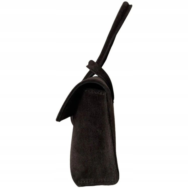 Torebka kopertówka listonoszka pętelka skóra naturalna zamsz Vera Pelle- NODO