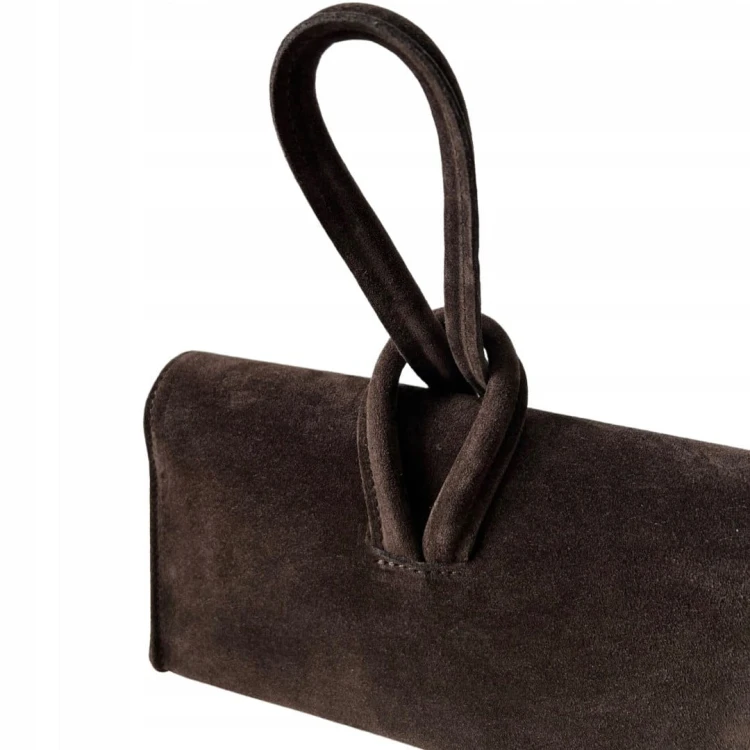 Torebka kopertówka listonoszka pętelka skóra naturalna zamsz Vera Pelle- NODO