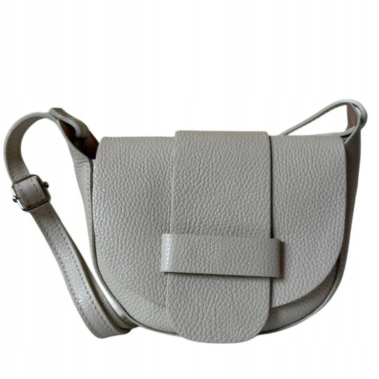 Torebka listonoszka skóra naturalna beżowa Vera Pelle- LISTO CLASSIC