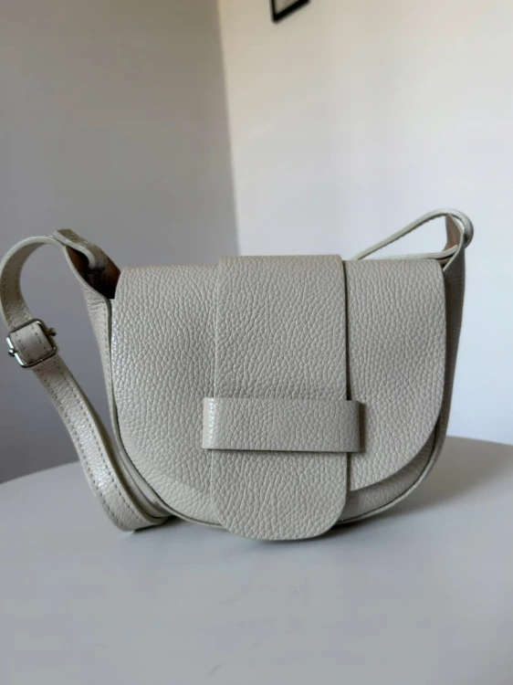 Torebka listonoszka skóra naturalna beżowa Vera Pelle- LISTO CLASSIC