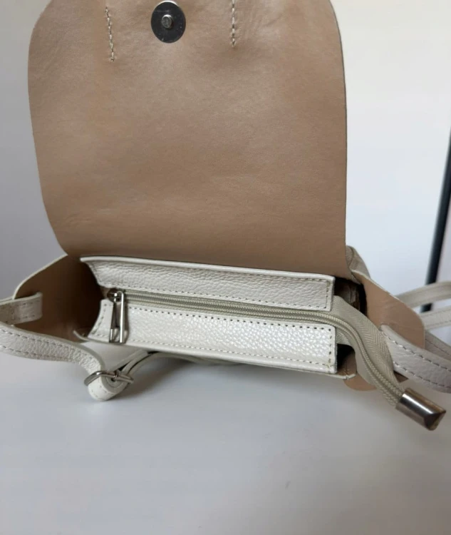 Torebka listonoszka skóra naturalna beżowa Vera Pelle- LISTO CLASSIC