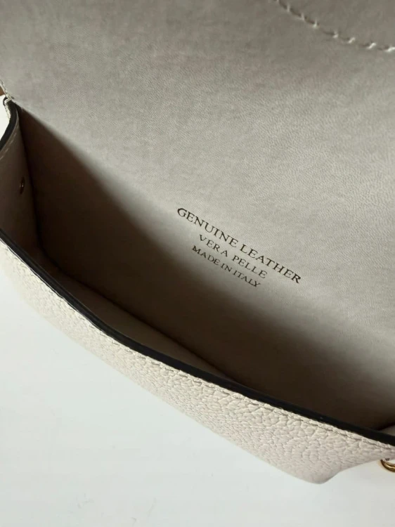 Torebka listonoszka skóra naturalna licowa beżowa crossbody Vera Pelle- MAXI LUXI