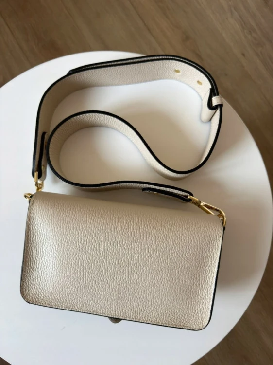 Torebka listonoszka skóra naturalna licowa beżowa crossbody Vera Pelle- MAXI LUXI