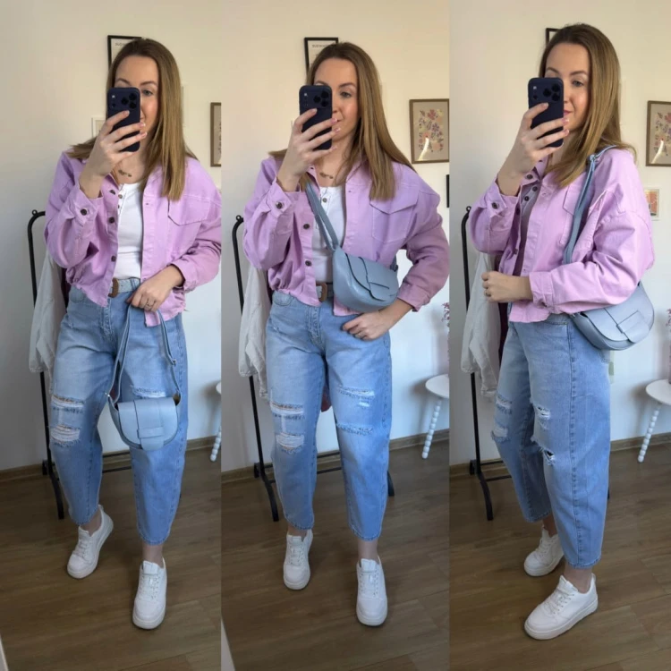 Torebka listonoszka skóra naturalna licowa niebieska Vera Pelle- LISTO CLASSIC