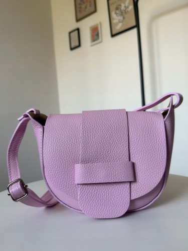 Torebka listonoszka skóra naturalna licowa różowa Vera Pelle- LISTO CLASSIC