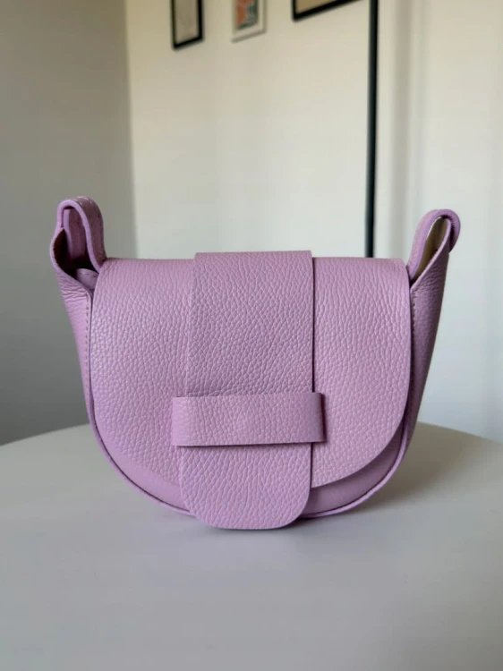 Torebka listonoszka skóra naturalna licowa różowa Vera Pelle- LISTO CLASSIC