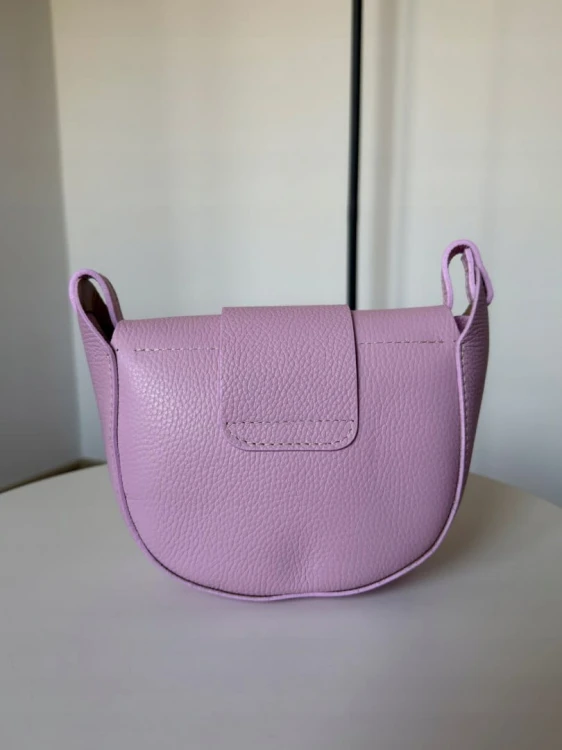 Torebka listonoszka skóra naturalna licowa różowa Vera Pelle- LISTO CLASSIC