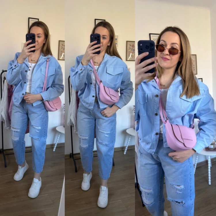 Torebka listonoszka skóra naturalna licowa różowa Vera Pelle- LISTO CLASSIC