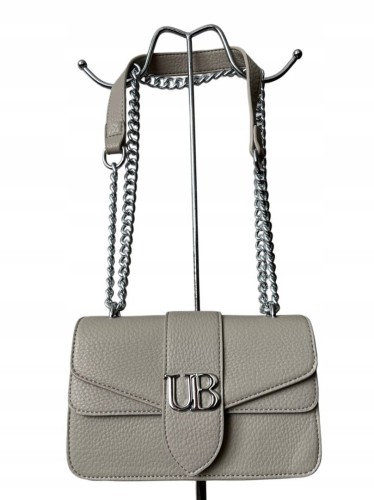 Toupe szaro-beżowa mała torebka na ramię ze srebrnym łańcuszkiem Unibella