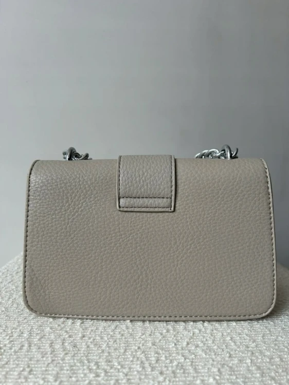 Toupe szaro-beżowa mała torebka na ramię ze srebrnym łańcuszkiem Unibella