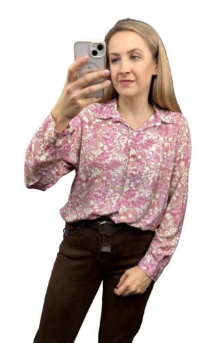 Wzorzysta koszula 100% wiskoza luźna oversize wiskozowa S M L Moonlight