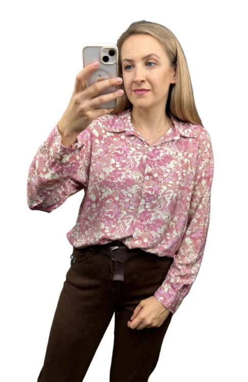 Wzorzysta koszula 100% wiskoza luźna oversize wiskozowa S M L Moonlight